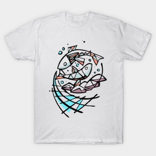 Five breads and two fishes religious illustration T-Shirt